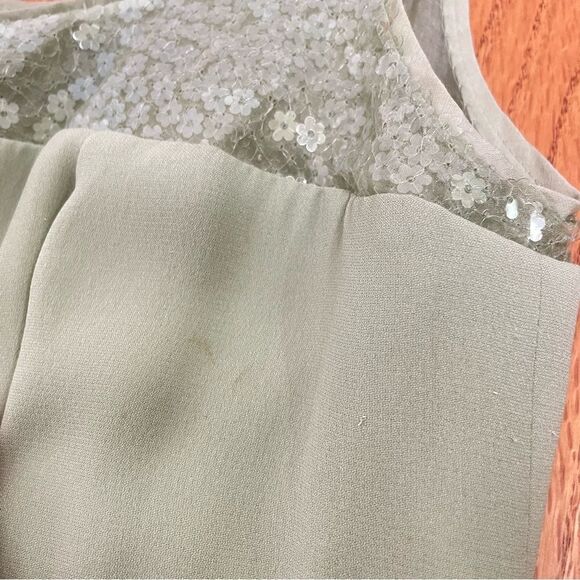 RENA LANGE Y2K Sleeveless Midi Silk Dress Floral Sequins Fairy Ethereal Formal - Picture 13 of 17